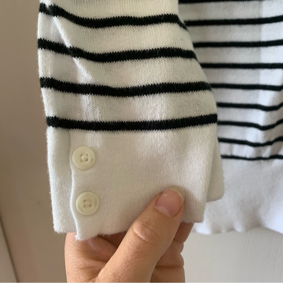 Ann Taylor LOFT striped V neck cardigan - Picture 4 of 6